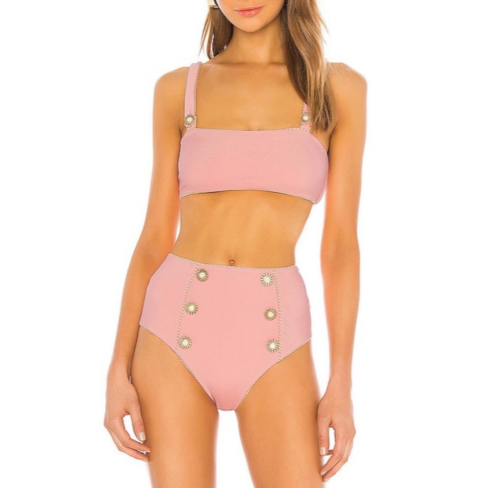 NWT Barbie Style Jonathan Simkhai Piped Luxe Strap Bikini